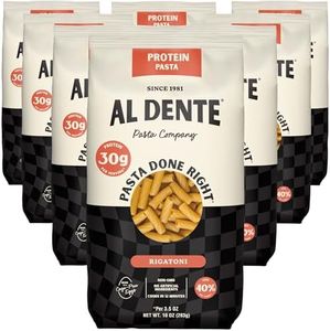 Al Dente Protein Pasta Rigatoni – 30g High Protein, Lower Carb, High Fiber. Artisanal Flavor: Cage-Free Eggs & Semolina. Keto and Point-Based Diet-Friendly. 10oz Bags (Pack of 8)