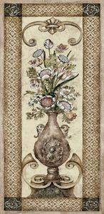 Edens Botanical II | Woven Tapestry Wall Art Hanging | Stunning Floral Bouquet in Decorative Urn | 100% Cotton USA Size 53x22