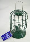 RSPB Hanging Wild Bird Squirrel Proof Seed Feeder, In Green Metal, Heavy Duty for Outdoor & Garden Use. Supporting The RSPB Charity