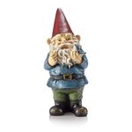 Alpine Corporation 12" Tall Outdoor Garden Gnome with Bird Yard Statue Decoration, Multicolor