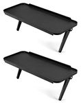 QWORK® 2 Pcs Tv Top Shelf, Screen Top Shelf, Plastic 120 X 310 MM, To Hold Cable Boxes, Media Boxes, Game Consoles Black