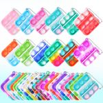 32 PCS Party Bag Fillers for Kids, Mini Pop Fidget it Keyring, Silicone Squeeze Pop Sensory Toys, Mini Keychain Bubble Pop Toy, Classroom Prize, Party Favours Gifts for Kids