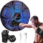 MSSAYA Music Boxing Machine, Smart Wall Mounted Punching Machine with 9-Level Speed & Mode Adjustment, USB Charging One Punch Boxing Game Training Equipment with Bluetooth Connection & LED Light