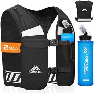 ONETOALL Gilet Hydratation Running, Gilet de Course à Pied Homme Femme pour Téléphone Sac de Trail Réfléchissant Réglable Léger pour Jogging Marathon VTT