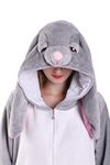 EJsoyo Adult Onesie Bunny Sleepwear Lion Animal Puppy Cartoon Costume and Teens Pajamas Unisex Christmas Halloween Cosplay, Rabbit, Medium