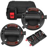 2 Pack Glass Suckers Lifters, 8" Heavy Duty Glass Suction Cups with Carrying Case, Powerful Industrial Vacuum Suction Cup Glass Suction Lifters for Glass & Granite Lifting, 220KG/480lbs Load Capacity
