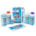 Clearwater CH0017 Pool Chemical Starter Kit for Above Ground Pool and Paddling Pool Water Treatment (Includes Chlorine, pH Minus, pH Plus, Algaecide and Test Strips)