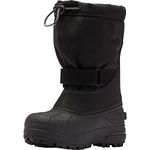 Columbia Children’s Powderbug Plus II Waterproof Snow Boots, Black/Graphite, 8