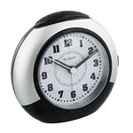 Wm.Widdop Large Round Sweep/Light/Snz Alarm Clk Silver/Black