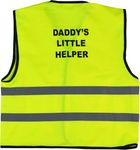 Unisex Kids High Visibility Vest Hi Vis Waistcoat With DADDY'S LITTLE HELPER Writing At Back (2/3 Years, Yellow)