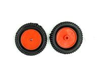 INVENTO 2pcs 75mm x 13mm Plastic Robotic Wheel Durable Rubber Tire Wheel 6mm Hole for DC Geared Motor RC Car Robot