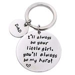 Father's Day Gift for Dad Daddy Gift from Daughter for Birthday Christmas, I'll Always Be Your Little Girl, You Will Always Be My Hero Keychain