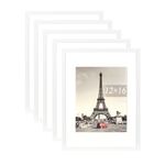 kennethan 12x16 Picture Frame White 5 Pcs in 1 set 12x16 Frame can Display 8.5x11 inch Picture with Mat or 12x16 inch Picture Without Mat on the Wall