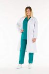 Gima - Women's White Lab Coat, Doctor's Work Wear, Made of 100% High Quality Cotton, EU Size 40, Professional and Stylish Line.