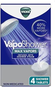 Vicks VapoShower Max Tablets, Non-Medicated Eucalyptus Shower Steamer Tablets, Menthol, Aromatherapy, 4ct