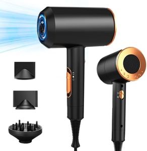 XCJump Hair Dryer With Diffuser, 1800w Professional Ionic Hair Dryer, Heating Hot And Cold Air, Constant Temperature Hair Care, For Home, Travel, Salon Use (Black)