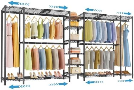 VIPEK X5 Extra Large Expandable Clothes Rack Adjustable from 7'8" to 10'5", Reach-in Closet Metal Clothing Racks Walk-in Freestanding Wardrobe Portable Closets, Black