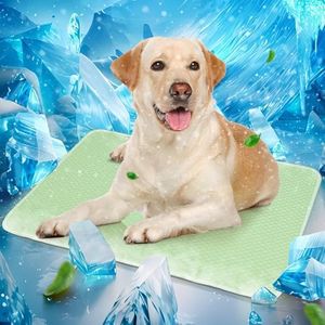 Mora Pets Dog Cooling Mat Breathable Cooling Pad for Dog Cats Washable Pet Cooling Mat for Indoor Outdoor Pets with Non-Slip Bottom 40 x 28 inch Light Green Large