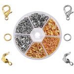 460 Pcs Jewellery Clasps Set, Lobster Clasps for Jewelry Making, Jump Rings Connectors with Plastic Case, Closures Clasps for Necklace Bracelet Ankle Making