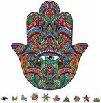 ZenChalet - Hamsa Hand Wooden 500 Piece Puzzle - Giftable Wood Jigsaw Puzzles Adult - Distinctive Premium Puzzle Gifts, Cool Puzzle Brain Teaser - Rompe Cabezas Adultos 500