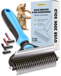 MalsiPree Pet Grooming Brush for Dogs/Cats,2 in 1 Deshedding Tool & Undercoat Rake Dematting Comb for Mats,Reduces Shedding by Up to 95%,Great for Short to Long Hair Small Large Breeds