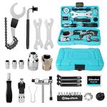 DURATECH 31 Pieces Bicycle Tool Kit, Complete Bike Repair Kit with Storage Box, Mountain Bike Repair Tools, for Mountain, Road, and Park Bicycle with Chain Riveter, Tire Levers, Crank Puller