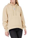 Calvin Klein Jeans Women's Woven Label Oversized Hoodie J20J222539 Sweatshirts, Warm Sand, L