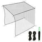 Amazgolf 10x10x10ft Baseball Batting Cage Net Only, Baseball Nets for Batting with Installation Tool and Rope, Baseball Batting Cages for Backyard, Heavy Duty Hitting Net for Baseball, Softball