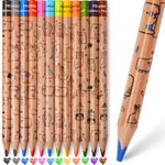 nsxsu Jumbo Colored Pencils for Kids, Triangle Thick Coloring Pencils, 12 Fat Color Pencil Set for 3-12 Preschool Toddlers Beginners, Pencil Party Favor Bags, Easy Grip for Kids, Pre Sharpened