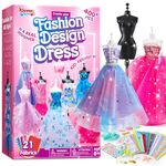 Klever Kits 400+PCS Fashion Design Crafts for Kids Art and Crafts Toy DIY Sewing Crafts with 3 Mannequins for Girls Aged 8-12