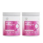 Wellbeing Nutrition Beauty Collagen with Hyaluronic Acid | Collagen Supplements for Women & Men | Collagen Powder with Biotin and Vitamins for Skin Radiance & Anti-Aging | 250g-Strawberry Watermelon