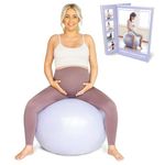 BABYGO® Birthing Ball For Pregnancy Maternity Labour & Yoga + Our 100 Page Pregnancy Book, Exercise, Birth & Recovery Plan, Anti-Burst Eco Friendly Material (Lavender, 65cm - 4'8" - 5'10")