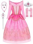 knemmy Girl Princess Costume Halloween Dress Up Clothes for Birthday Christmas Cosplay Outfit