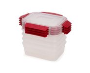 Joseph Joseph Nest Lock Rectangular Food Containers, 4 Piece Lunch Box & Meal Prep Set Reusable, Airtight Plastic Food Containers with Lids, 1.1L Storage
