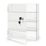 Clear Acrylic Display Case with Lock - 4-Shelf Locking Display Case for Countertops, Acrylic Display Case for Commercial Use, Retail Wall Mount Clear Display Cabinet, Safe Storage Box for Collectables
