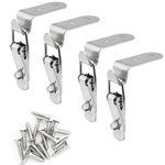 ITROLLE 4PCS Stainless Steel 90-Degree Tool Box Hood Locks Latches, Tool Box Hasps, Cabinet Trunk Trailer Tool Box Door Hood Locks Latches, Closet Case Box Chest Barn Crate Hasps Latches