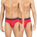 U.S. POLO ASSN. Cotton Mens Super Soft Branded Waist I006 Briefs - Pack of 2 (Red XL)