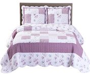 Sheetsnthings Full/Queen Ventura Floral Print Easy Care Microfiber Quilt Set