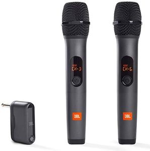 JBL Wireless Two Microphone System with Dual-Channel Receiver, Black