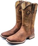 Palitutu Cowboy Boots for Men, Full-Grain Cowhide, Square Toe Western Boot | Slip-Resistant & Durable Outsole, Pull-on Western Shoes, Distressed Vintage Country Boots for Ranch & Rodeo Sizes 7-14