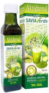 Detox Super Greens Savia Verde 500ml | Verde de Alfalfa + Spirulina + Chlorella | Drenante con Más de 35 Nutrientes para Detoxificar, Oxigenar y Rejuvenecer | Superfood Vegano y Sin Gluten