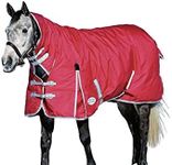 WeatherBeeta ComFiTec Classic Combo Neck Heavy Horse Blanket, Red/Silver/Navy, 78"