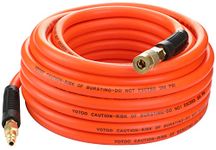 YOTOO Air Hose 3/8 in. x 50 ft, 300 PSI Heavy Duty Hybrid Air Compressor Hose, Lightweight, Kink Resistant, All-Weather Flexibility with 1/4-Inch Industrial Air Fittings and Bend Restrictors, Orange