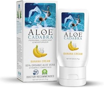 Aloe Cadabra Flavored Personal Lubricant and Vaginal Moisturizer, Organic Edible Aloe Lube for Men, Women, Non-Staining, pH Balanced, (Banana Cream, 2.5 Ounces, 1 Pack)