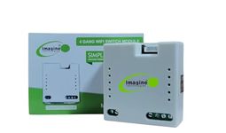 imagine technologies 4 Gang Smart WiFi Switch | Retro Fit with Manual Control | No Hub Required | Working Online & Offline| Alexa & Google Voice Control (4 Gang Smart Switch)