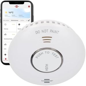Brennenstuhl Connect WiFi Rauchwarnmelder RM A 3020 mit App-Benachrichtigung (Rauchmelder WLAN inklusive 2X austauschbaren Batterien, geprüft nach EN 14604)
