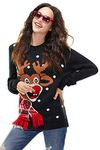 Ugly Christmas Jumper Funny Christmas Jumper Sweater, 18014-fe-bl, L