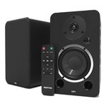 AZATOM Active Bookshelf Speakers 80W | Bluetooth | 4.5” Carbon Fibre driver, Silk Tweeter | 24bit DAC Built-in | Perfect for Music, Gaming, Vinyl Turntable, HiFi, Home Theatre Equinox M4 (Black)