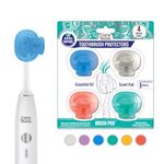 GuruNanda Brush Pods (4 Pack) - Toothbrush Head Cover for Manual & Electric Brushes - Clip-On Plastic Toothbrush Protector with Natural Essential Oil Vapors - Colors Varies