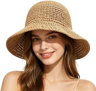 Straw Hats for Women, Womens Summer Hats for Vacation Travel, Beach Sun Straw Hats for Women (Brown Style 1)